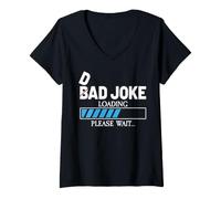 Femme Dad Joke Loading Father's Day Funny Bad Jokes Humor T-Shirt avec Col en V