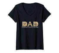 Femme Dad The Mechanic The Myth The légend Papa and mécanicien T-Shirt avec Col en V