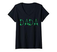 Femme Dada Irish Father St Patrick Day Grandpa Dad Green Men Bruh T-Shirt avec Col en V