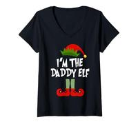 Femme Daddy ELF Christmas Tee for Daddy Costume Tee T-Shirt avec Col en V