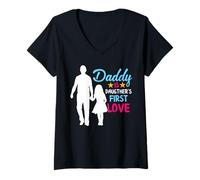 Femme Daddy is Daughter's First Lover Daughter to Dad Fathers Day T-Shirt avec Col en V