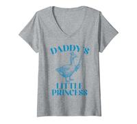 Femme Daddy's Little Princess Baguette en Forme de Couronne d'oie T-Shirt avec Col en V