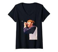 Femme Damon Albarn Blur Live Song 2 Cardiff Arena 1997 T-Shirt avec Col en V