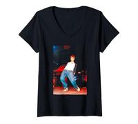 Femme Damon Albarn Blur Song 2 Live Cardiff Arena 1997 T-Shirt avec Col en V