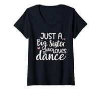 Femme Dance Sister Big Sister Boss Girls Dancing Sis Ballet Dancer T-Shirt avec Col en V