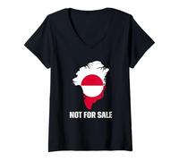 Femme Danemark Drapeau Groenland n'est pas à vendre Annexe Groenland T-Shirt avec Col en V