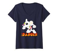 Femme Danger Mouse I Am The Danger Rétro T-Shirt avec Col en V