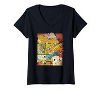 Femme Danger Mouse & Penfold Bandes dessinées rétro T-Shirt avec Col en V