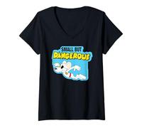 Femme Danger Mouse, Petit mais Dangereux, rétro T-Shirt avec Col en V