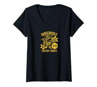 Femme Dangereusement attiré par Le Design Sportif Fantastique T-Shirt avec Col en V