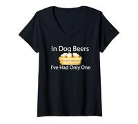 Femme dans Dog Beers, Je n'en AI EU qu'une Seule T-Shirt avec Col en V