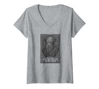 Femme dans Les Anciens Dieux, Nous Avons Confiance, Graphique T-Shirt avec Col en V