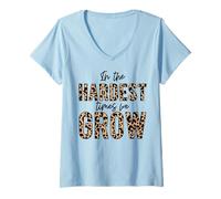Femme dans Les Moments Les Plus Difficiles, Nous développons l'amour Positif Inspirer motiver T-Shirt avec Col en V