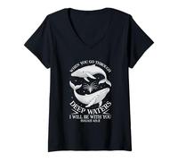 Femme dans Les Profondeurs, Je Serai avec Toi T-Shirt avec Col en V