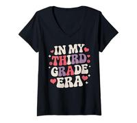 Femme Dans Mon Ère De CE2 Retour À L'École T-Shirt avec Col en V
