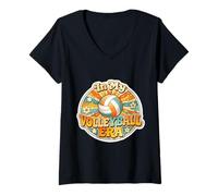 Femme dans Mon ère de Volley-Ball, Fan de Volley rétro et Groovy Vintage Player T-Shirt avec Col en V