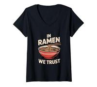 Femme dans Ramen, Nous Faisons Confiance à Funny Noodle Lover T-Shirt avec Col en V