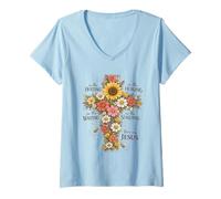 Femme dans The Hurting Healing Waiting Searching Jesus Cross T-Shirt avec Col en V