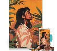 Femme dans Un décor Tropical Puzzle de 1000 pièces pour Adolescents Stimulation Cognitive Jeu Amusant Emboîtement sûr Pas de pièces Qui se détachent Une façon captivante de Passer Le Temps (38x26cm)