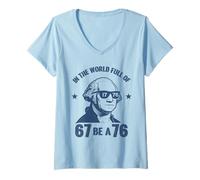 Femme dans Un Monde Plein de 67, sois Un 76 (1776) drôle T-Shirt avec Col en V