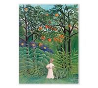 Femme dans une forêt exotique Poster de Henri Rousseau 50 x 70 cm Vert Tableaux Décoration murale