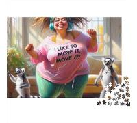 Femme Dansante Lémurien Puzzle 1000 Pièces Puzzle pour Adultes Jeu de Puzzle 1000 Pièces Puzzle en Famille 52x38cm/1000pcs