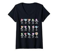 Femme Danse algébrique Fonctions Amusantes Graphique Graphique Sciences Mathématiques Équations Fonctions Mathématiques Formule Mathématiques Hommes Enfants T-Shirt avec Col en V