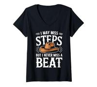 Femme Danse en Ligne : il se Peut Que Je Rate des Pas, mais Je ne Rate jamais Un Battement T-Shirt avec Col en V