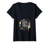 Femme Danse et Ballet Le Corps Dit ce Que Les Mots ne Peuvent Pas dire T-Shirt avec Col en V