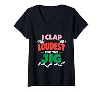 Femme Danse Irlandaise Step Dancing Celtic Fan Gaelic Rhythm Passion T-Shirt avec Col en V