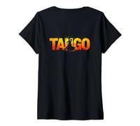 Femme Danse Tango T-Shirt avec Col en V