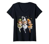 Femme Danseuse de Ballet Leprechaun GNOME Saint Patrick T-Shirt avec Col en V