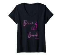 Femme Dansez comme David Worship Faith Dancer Écriture Amoureux de la Danse T-Shirt avec Col en V