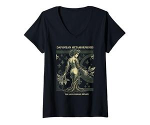 Femme Daphne Apollo Métamorphose Mythologie Grecque Transformation T-Shirt avec Col en V