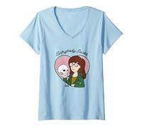 Femme Daria Everybody Sucks Macbeth Skull Heart Brown Hair Logo V1 T-Shirt avec Col en V