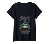 Femme Dark Wizard Smoking in a Tower Pondering The Orb Funny Weed T-Shirt avec Col en V
