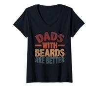 Femme Das with Beards Funny Father Husband Daddy T-Shirt avec Col en V