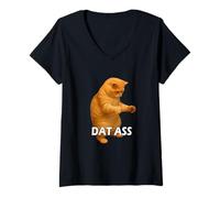 Femme Dat Ass Funny Cat Meme Adult Joke That Ass Meme T-Shirt avec Col en V