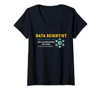 Femme Data Scientist Définition Statistiques Analyses Carrière Humour T-Shirt avec Col en V