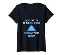 Femme Data Scientist Engineer - Sciène des données de modélisation des statistiques T-Shirt avec Col en V
