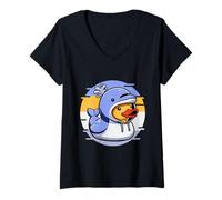 Femme Dauphin Canard en Caoutchouc Marsouin T-Shirt avec Col en V