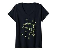 Femme Dauphin luciole T-Shirt avec Col en V