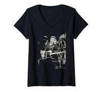 Femme Dave Edmunds, Chanteur de Rockpile, en Direct de Dick Barnatt T-Shirt avec Col en V