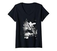 Femme Dave Grohl Foo Fighters 2005 par Andy Willsher T-Shirt avec Col en V