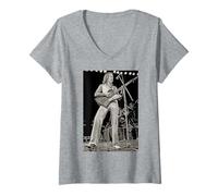 Femme Dave Mason Traffic Live Rock Guitarist par Dick Barnatt T-Shirt avec Col en V