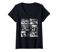 Femme David Bowie Feuille de Contact Lodger Duffy Archive Photographie T-Shirt avec Col en V