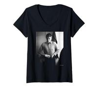 Femme David Bowie Lodger Candid Shot Duffy Archive Photography T-Shirt avec Col en V