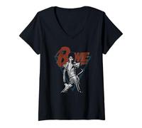 Femme David Bowie - Pose T-Shirt avec Col en V