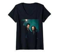 Femme David Duchovny Gillian Anderson The X-Files Michael Grecco T-Shirt avec Col en V