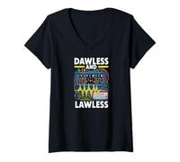 Femme Dawless and Lawless Modular Synth Eurorack Synthesizer T-Shirt avec Col en V